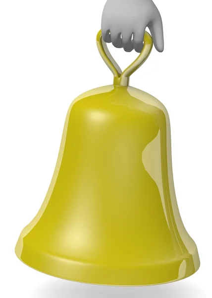 3d render of cartoon character with bell — Stock Photo, Image