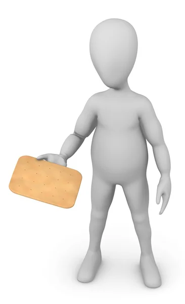 3D візуалізація мультиплікаційного персонажа з печивом — стокове фото