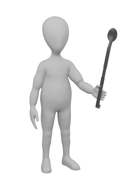 3D візуалізація персонажа мультфільму з інструментом — стокове фото