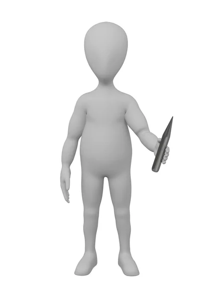 3D-Darstellung der Zeichentrickfigur mit Werkzeug — Stockfoto