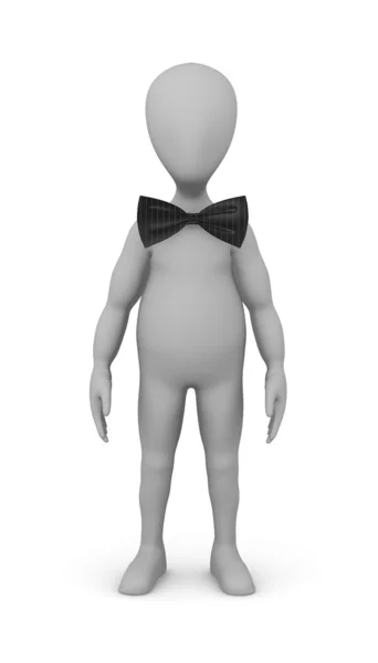 3d render of cartoon character with bowtie — Stock Photo, Image