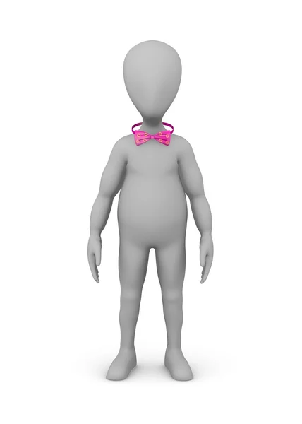 3D візуалізація мультиплікаційного персонажа з бантиком — стокове фото
