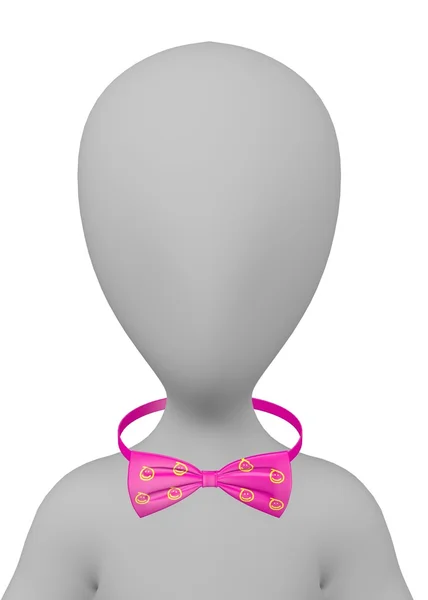 3d render of cartoon character with bowtie — Stock Photo, Image