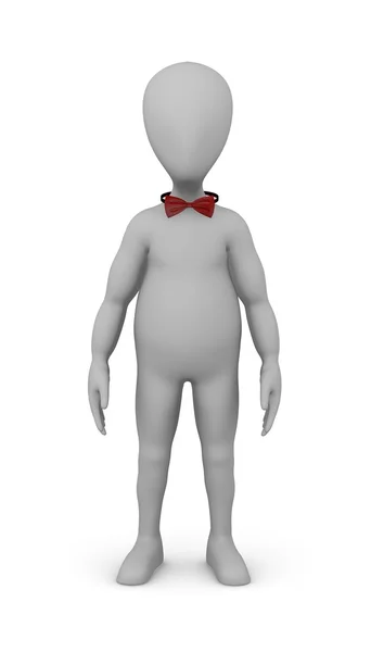3D renderowania postać z kreskówek z bowtie — Zdjęcie stockowe
