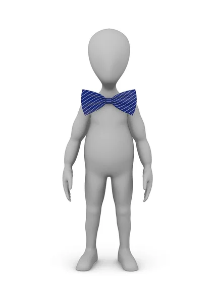 3D renderowania postać z kreskówek z bowtie — Zdjęcie stockowe