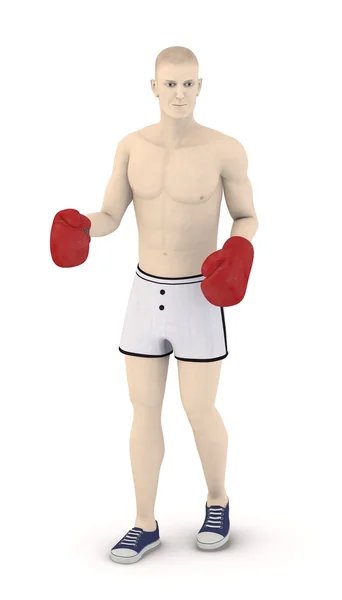 3d rendu de la boxe masculine artificielle — Photo