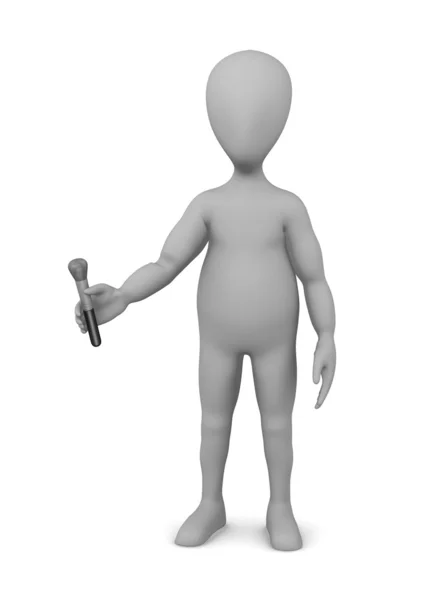 3d renderizado de personaje de dibujos animados con cepillo pequeño — Foto de Stock