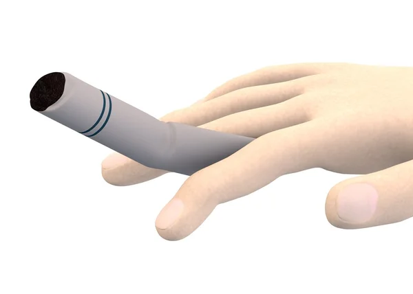 3d render of hand with cigarette end — Stock Photo, Image