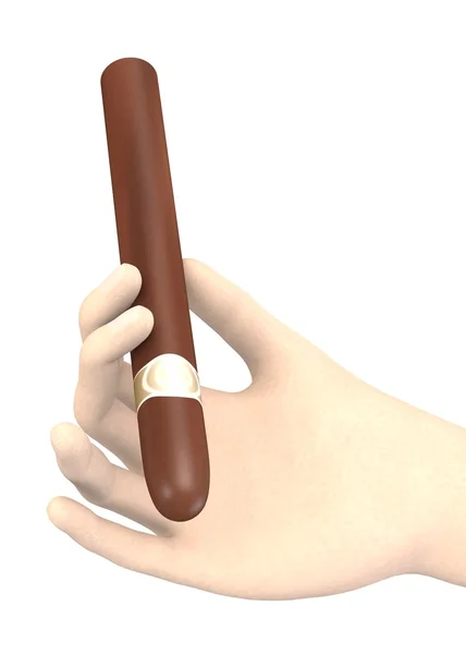 3d render of hand with cigar — Stock Photo, Image