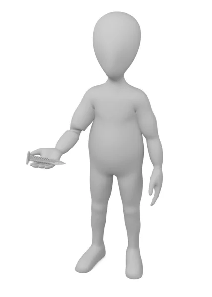 3D renderowania postać z kreskówek z siłę paznokci — Zdjęcie stockowe