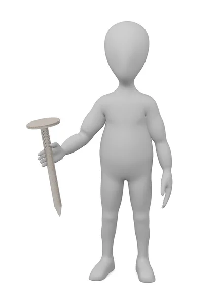 3D візуалізація мультиплікаційного персонажа з накидним цвяхом — стокове фото