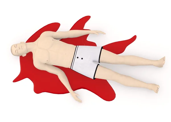 3D візуалізація штучного персонажа - мертва — стокове фото