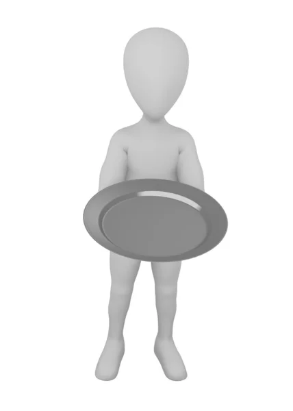 3d renderizado de personaje de dibujos animados con tazón — Foto de Stock