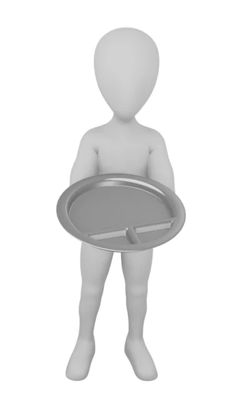 3D визуализация персонажа мультфильма с чашей — стоковое фото