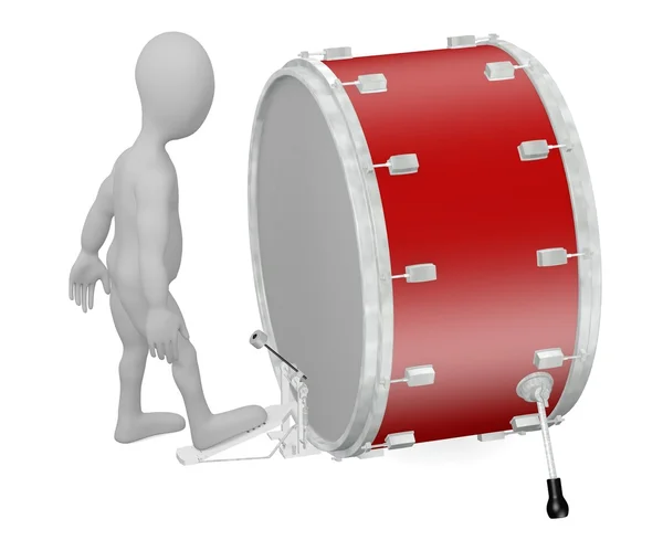 3d render of cartoon character with drum — Stock Photo, Image