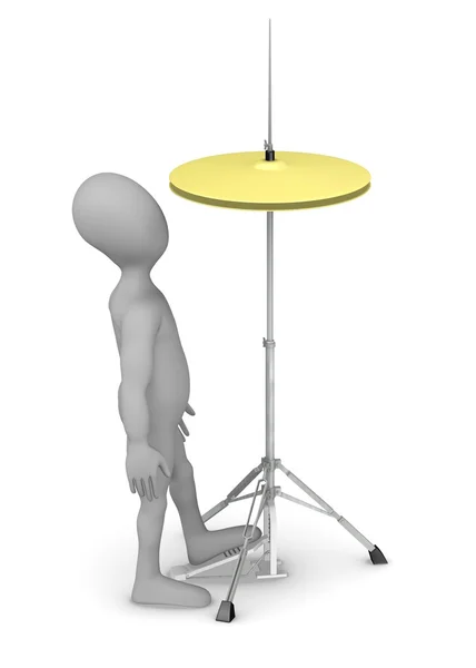 3d render of cartoon character with cymbal — Stock Photo, Image