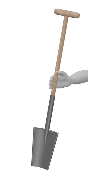 stock image 3d render of cartoon character with farming tool