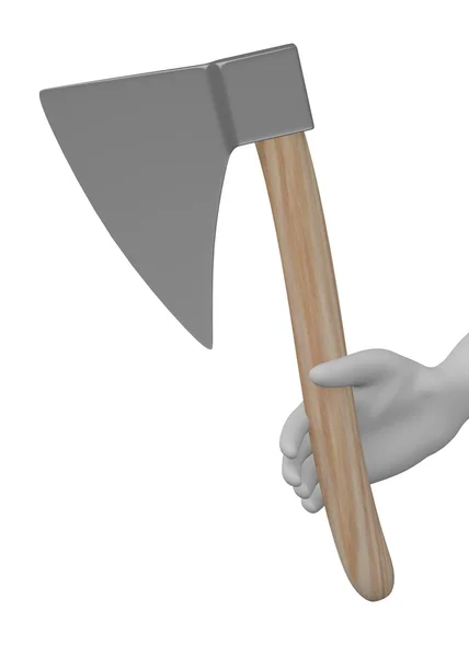 stock image 3d render of cartoon character with farming tool