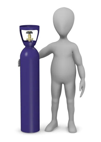 3d render of cartoon character with gas container — Stock Photo, Image