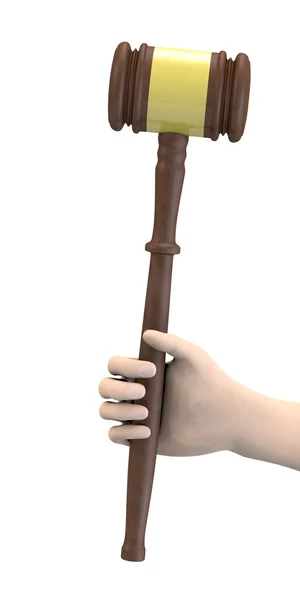 3d renderização de mão com martelo — Fotografia de Stock