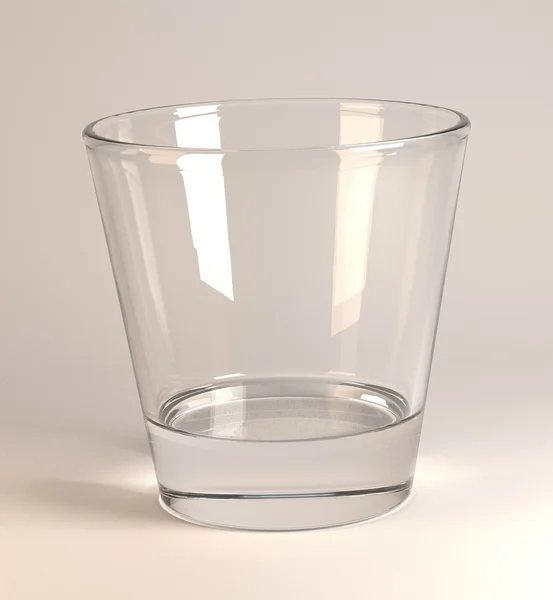 3D renderowania pustej szklanki — Zdjęcie stockowe