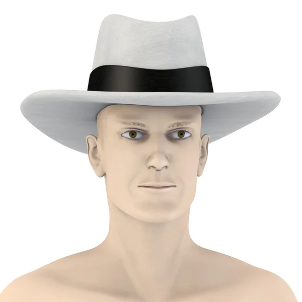 3d stykning av kunstig karakter med hatt – stockfoto