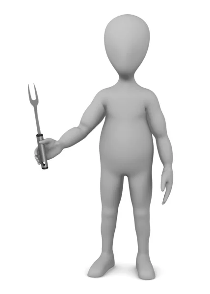 3d renderizado de personaje de dibujos animados con utensilio de cocina —  Fotos de Stock
