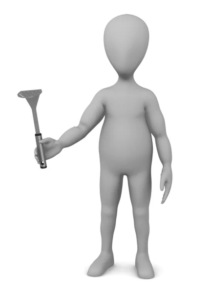 3d renderização de personagem de desenho animado com utensílio de cozinha — Fotografia de Stock