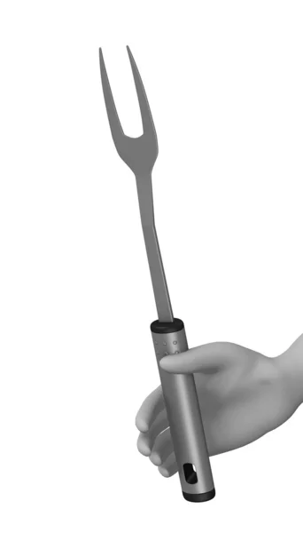 3d renderizado de personaje de dibujos animados con utensilio de cocina — Foto de Stock