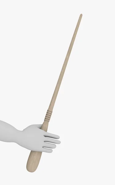 3d render of cartoon character with magic wand — Stock Photo, Image