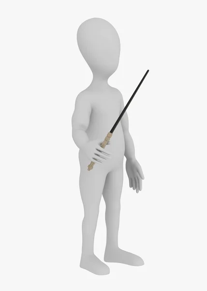 漫画のキャラクターの魔法の杖で 3 d のレンダリング — ストック写真