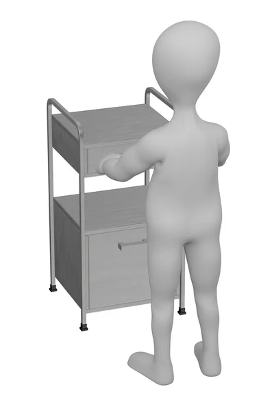 3D renderowania postać z kreskówek z tabeli medyczne — Zdjęcie stockowe