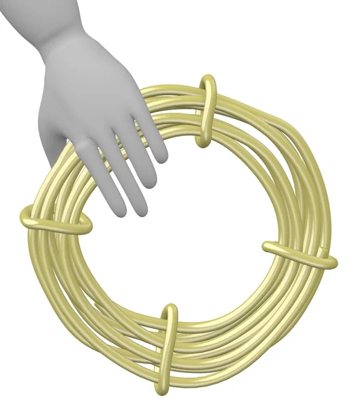 3D изображение персонажа мультфильма с проволочным кабелем — стоковое фото