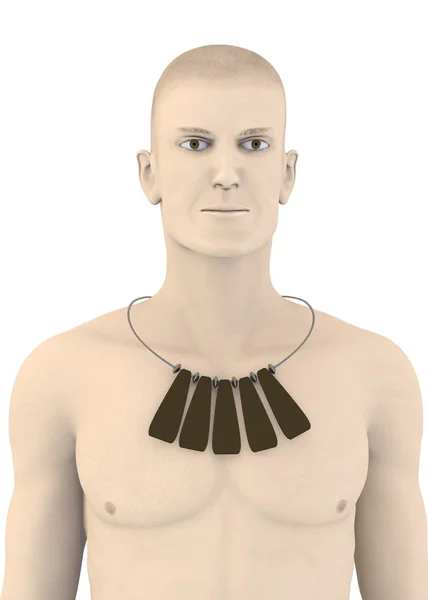 3d render of artificial character with necklace — Stock Photo, Image