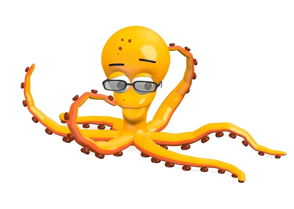 3D render bläckfisk karaktär — Stockfoto