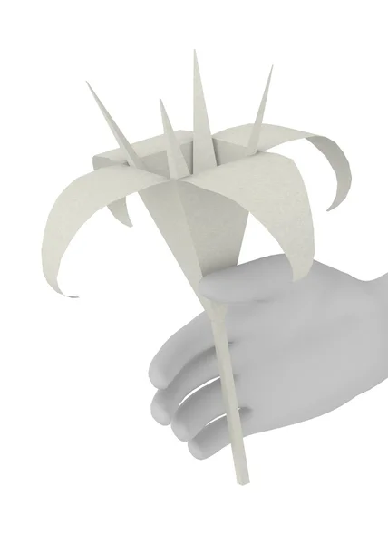 3D renderowania postać z kreskówek z papieru zabawki — Zdjęcie stockowe
