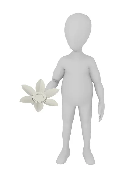 3D візуалізація мультиплікаційного персонажа з паперовою іграшкою — стокове фото