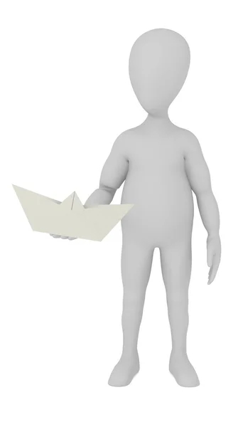 3D изображение персонажа мультфильма с бумажной игрушкой — стоковое фото