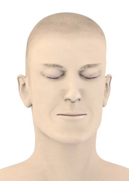 3D render z mala sztuczna twarz - blink — Zdjęcie stockowe