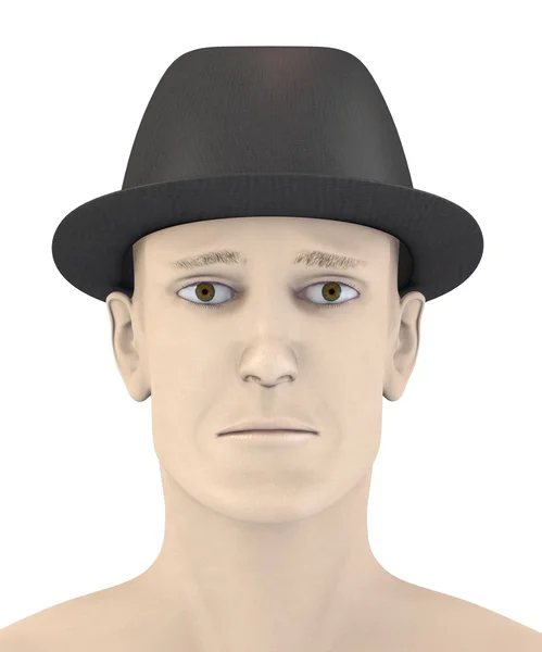 Render 3D sztuczne męskiej twarzy - smutny — Zdjęcie stockowe