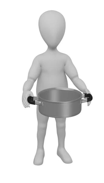 3D визуализация персонажа мультфильма с горшком — стоковое фото