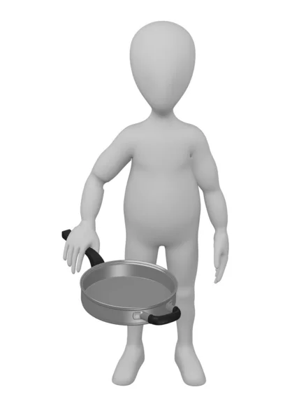 3d render of cartoon character with pot — Stock Photo, Image