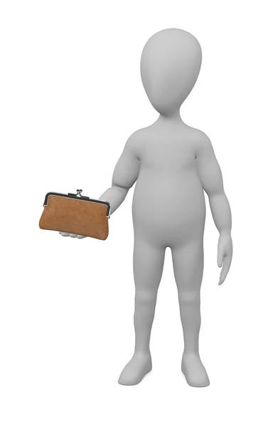 3d renderizado de personaje de dibujos animados con bolso — Foto de Stock