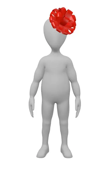 3D визуализация персонажа мультфильма с лентой — стоковое фото
