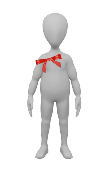 3d render of cartoon character with ribbon — Stock Photo, Image