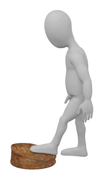 3d рендер персонажа мультфильма с ржавой банки — стоковое фото