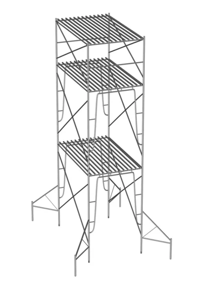 3d rendu d'échafaudage de construction — Photo