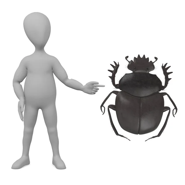 Rendering 3D del personaggio dei cartoni animati con scarabeo tifone — Foto Stock