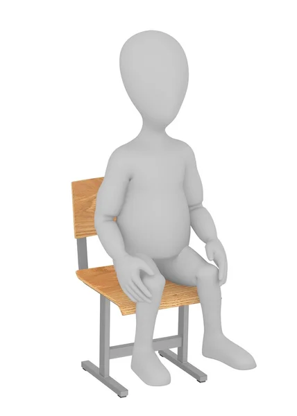 3D візуалізація персонажа мультфільму сидить — стокове фото