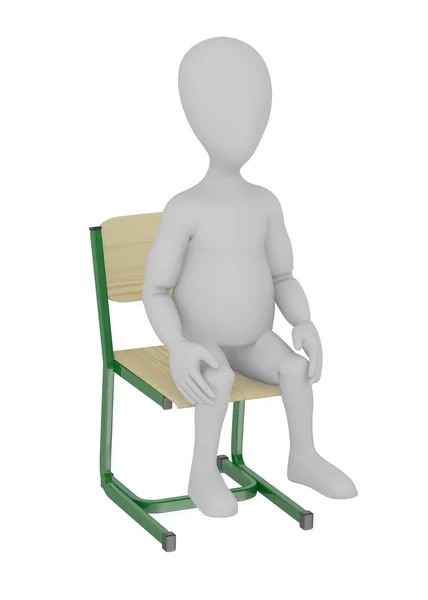 漫画のキャラクターの座っているの 3 d レンダリング — ストック写真